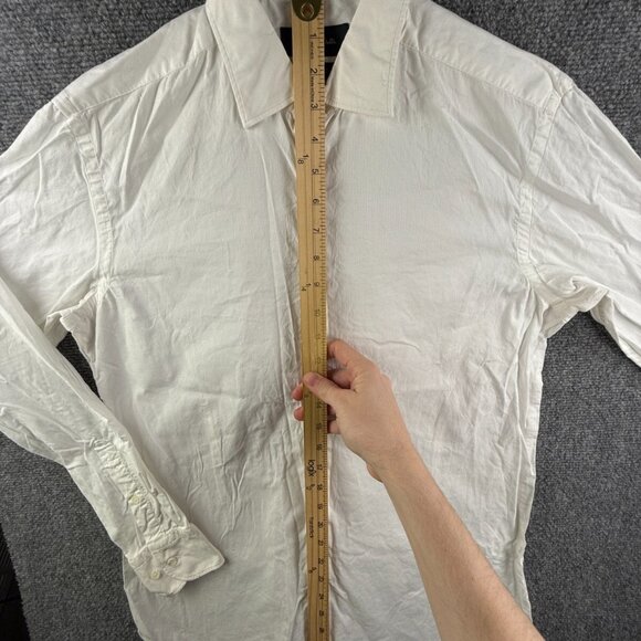 Massimo Dutti Slim Fit Size 40 (15.75) Men White Long Sleeve Button Up Shirt - Picture 2 of 16
